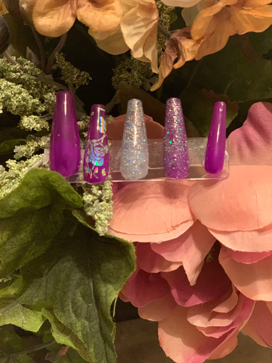 Purple Press On Nails